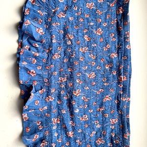 crop top blue with flowers